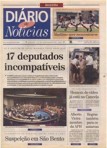 Edição do dia 8 Novembro 1997 da pubicação Diário de Notícias