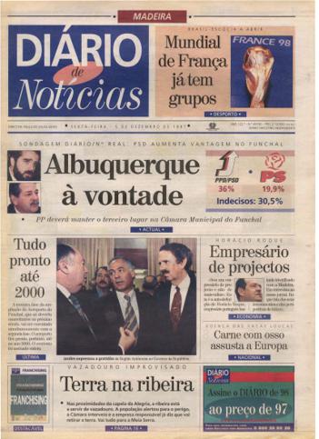 Edição do dia 5 Dezembro 1997 da pubicação Diário de Notícias