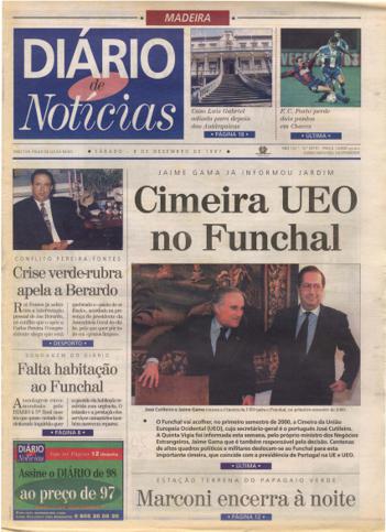 Edição do dia 6 Dezembro 1997 da pubicação Diário de Notícias