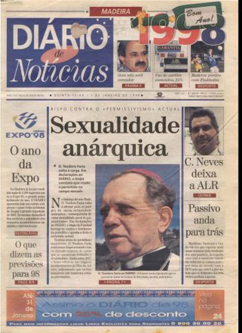 Edição do dia 1 Janeiro 1998 da pubicação Diário de Notícias