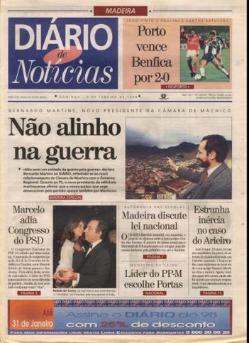 Edição do dia 4 Janeiro 1998 da pubicação Diário de Notícias