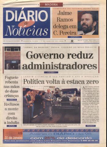 Edição do dia 7 Janeiro 1998 da pubicação Diário de Notícias