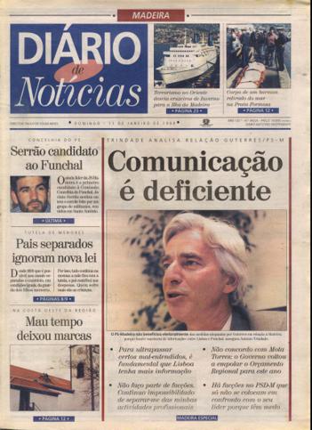 Edição do dia 11 Janeiro 1998 da pubicação Diário de Notícias