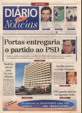 Edição do dia 15 Janeiro 1998 da pubicação Diário de Notícias