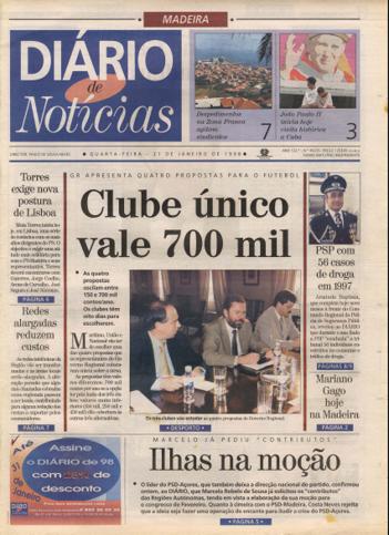 Edição do dia 21 Janeiro 1998 da pubicação Diário de Notícias