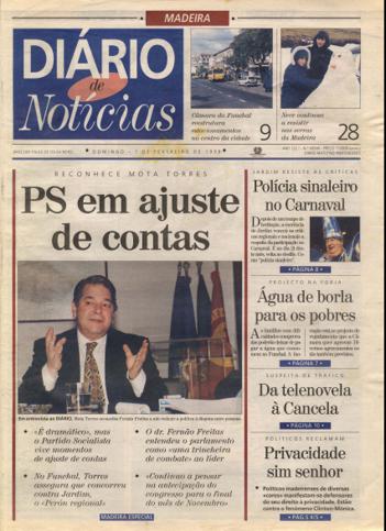 Edição do dia 1 Fevereiro 1998 da pubicação Diário de Notícias