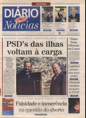 Edição do dia 8 Fevereiro 1998 da pubicação Diário de Notícias