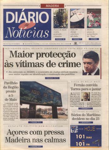 Edição do dia 12 Fevereiro 1998 da pubicação Diário de Notícias