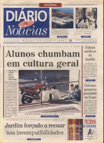 Edição do dia 15 Fevereiro 1998 da pubicação Diário de Notícias