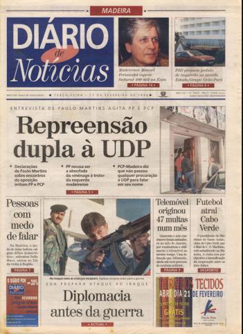 Edição do dia 17 Fevereiro 1998 da pubicação Diário de Notícias