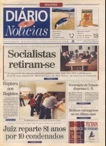 Edição do dia 18 Fevereiro 1998 da pubicação Diário de Notícias