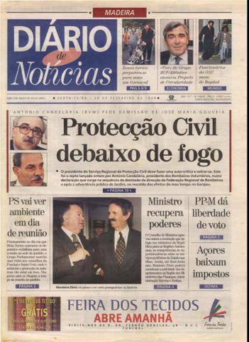 Edição do dia 20 Fevereiro 1998 da pubicação Diário de Notícias