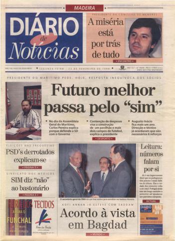 Edição do dia 23 Fevereiro 1998 da pubicação Diário de Notícias