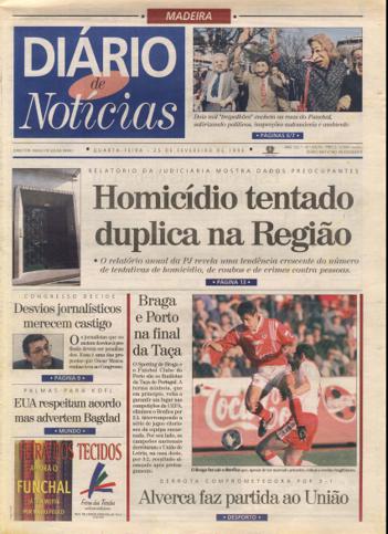 Edição do dia 25 Fevereiro 1998 da pubicação Diário de Notícias