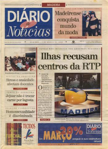 Edição do dia 1 Março 1998 da pubicação Diário de Notícias