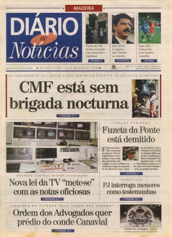 Edição do dia 5 Março 1998 da pubicação Diário de Notícias