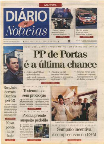 Edição do dia 29 Março 1998 da pubicação Diário de Notícias