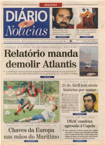 Edição do dia 30 Março 1998 da pubicação Diário de Notícias