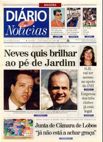 Edição do dia 4 Abril 1998 da pubicação Diário de Notícias