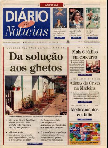 Edição do dia 5 Abril 1998 da pubicação Diário de Notícias