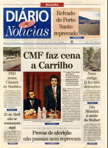 Edição do dia 7 Abril 1998 da pubicação Diário de Notícias