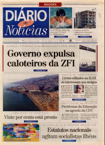 Edição do dia 13 Abril 1998 da pubicação Diário de Notícias