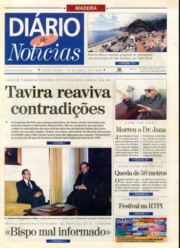 Edição do dia 14 Abril 1998 da pubicação Diário de Notícias