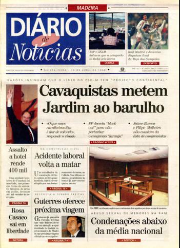 Edição do dia 16 Abril 1998 da pubicação Diário de Notícias