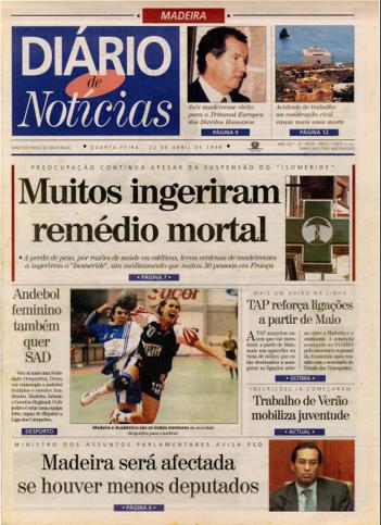 Edição do dia 22 Abril 1998 da pubicação Diário de Notícias