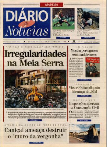 Edição do dia 23 Abril 1998 da pubicação Diário de Notícias