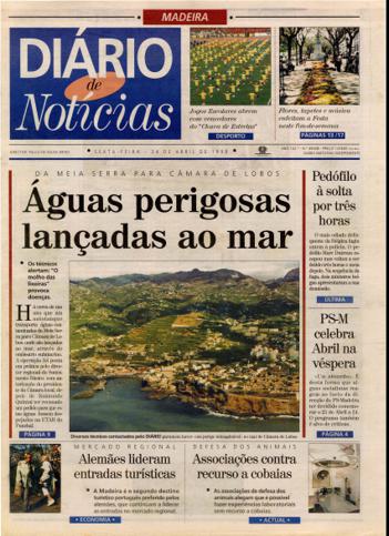 Edição do dia 24 Abril 1998 da pubicação Diário de Notícias