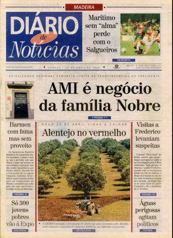 Edição do dia 25 Abril 1998 da pubicação Diário de Notícias