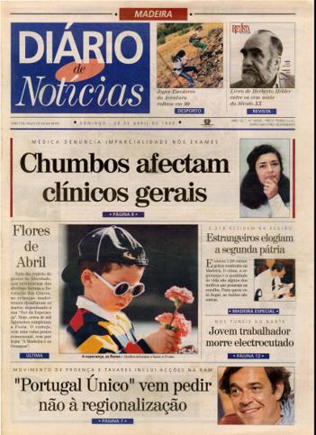 Edição do dia 26 Abril 1998 da pubicação Diário de Notícias