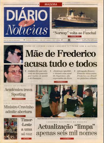 Edição do dia 28 Abril 1998 da pubicação Diário de Notícias