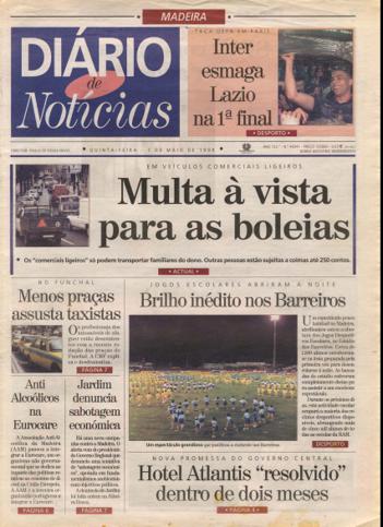 Edição do dia 7 Maio 1998 da pubicação Diário de Notícias