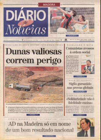 Edição do dia 11 Maio 1998 da pubicação Diário de Notícias