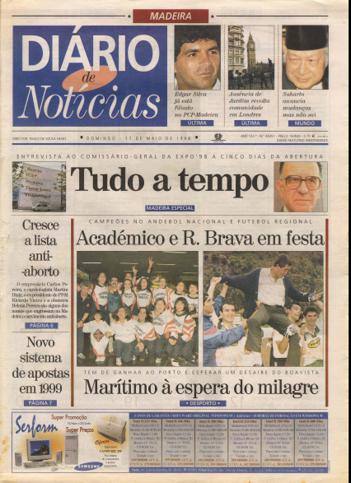 Edição do dia 17 Maio 1998 da pubicação Diário de Notícias