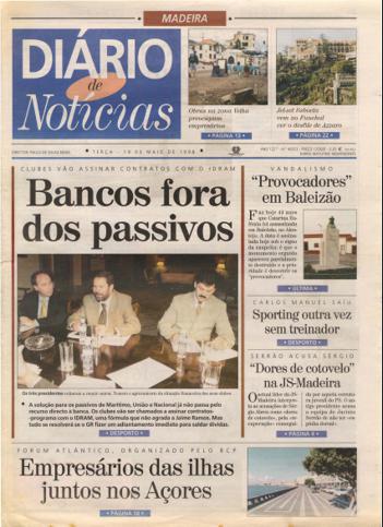 Edição do dia 19 Maio 1998 da pubicação Diário de Notícias