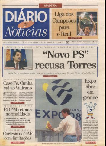 Edição do dia 21 Maio 1998 da pubicação Diário de Notícias