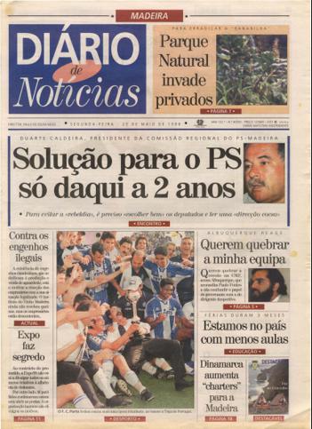 Edição do dia 25 Maio 1998 da pubicação Diário de Notícias