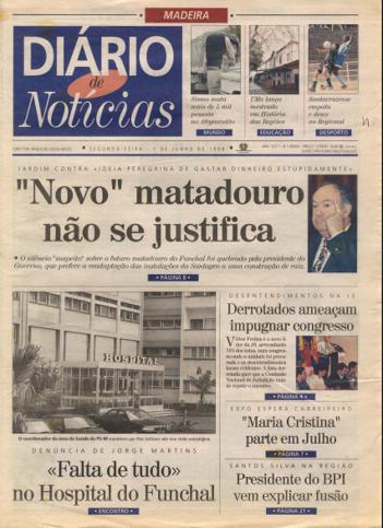 Edição do dia 1 Junho 1998 da pubicação Diário de Notícias