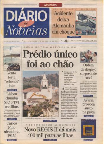 Edição do dia 4 Junho 1998 da pubicação Diário de Notícias