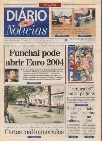 Edição do dia 9 Junho 1998 da pubicação Diário de Notícias