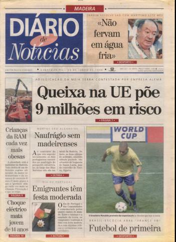 Edição do dia 10 Junho 1998 da pubicação Diário de Notícias