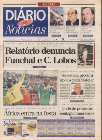 Edição do dia 14 Junho 1998 da pubicação Diário de Notícias