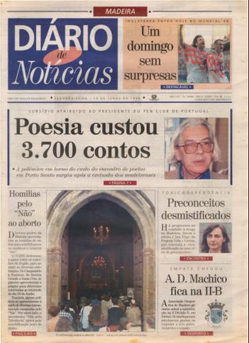 Edição do dia 15 Junho 1998 da pubicação Diário de Notícias