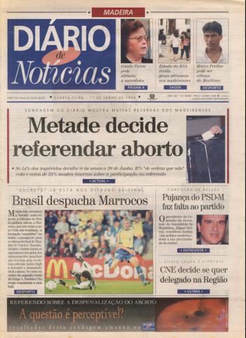 Edição do dia 17 Junho 1998 da pubicação Diário de Notícias