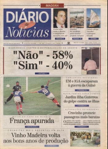 Edição do dia 19 Junho 1998 da pubicação Diário de Notícias