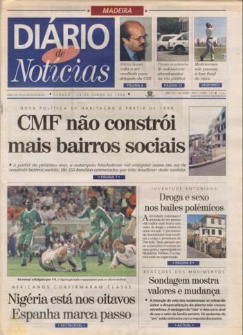 Edição do dia 20 Junho 1998 da pubicação Diário de Notícias