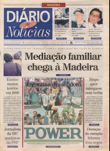 Edição do dia 22 Junho 1998 da pubicação Diário de Notícias